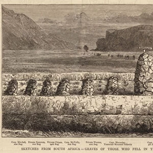 Sketches from South Africa, Graves of those who fell in the Attack on Sekukunis Stronghold (engraving)