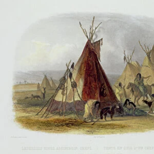 A Skin Lodge of an Assiniboin Chief, plate 16 from Volume 1 of