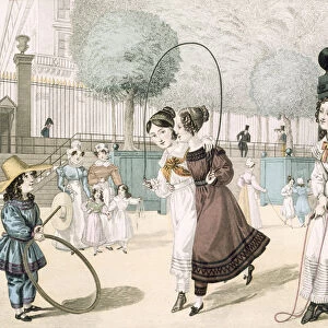 The Skipping Game, plate 115 from Le Bon Genre, 1822 (coloured engraving)