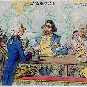 A Smoking Club, published by Hannah Humphrey in 1793 (hand-coloured etching)
