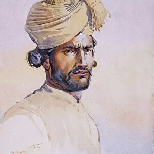 Soldier of the 82nd Punjabis, Awan, illustration for Armies of India by Major G
