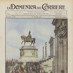 Solemn inauguration of the monument to Vittorio Emanuele II in Rome, on the morning of Sunday, June 4 (colour litho)