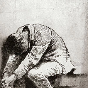 The Solitary Prisoner. Illustration by Harry Furniss for the Charles Dickens travelogue American Notes for General Circulation, from The Testimonial Edition, published 1910