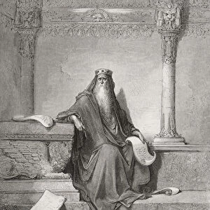 Solomon, illustration from Dores The Holy Bible, 1866 (engraving)