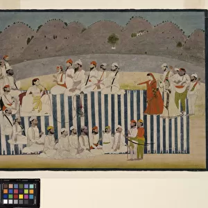The son of Bahadur Singh watches a nautch, c. 1800 (opaque w / c and gold on paper)