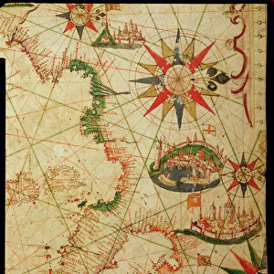 The south coast of France, Italy and Dalmatia, from a nautical atlas, 1651 (ink on vellum)