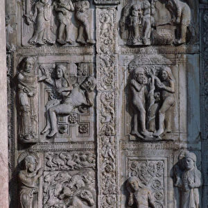Detail from the south side of the west porch, c. 1120-38 (stone) (see 136521 and 136522)