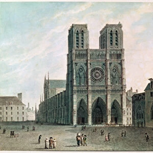 The Square in Front of Notre-Dame at the Time of the Consulat, 1799-1804 (coloured