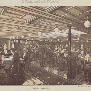 SS "Orizaba"and SS "Oroya", First Saloon (litho)