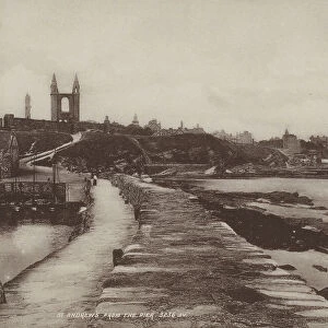 St Andrews from the Pier (b / w photo)