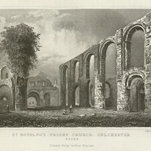 St Botolphs Priory Church, Colchester, Essex (engraving)