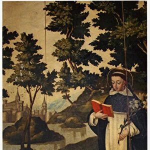 St. Dominic holding the lily, 17th Century (oil on board)