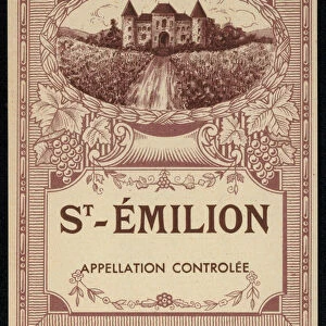 St Emilion, wine label (colour litho)