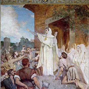 St. Genevieve Calming the Parisians on the Approach of Attila (c. 406-453) (fresco)