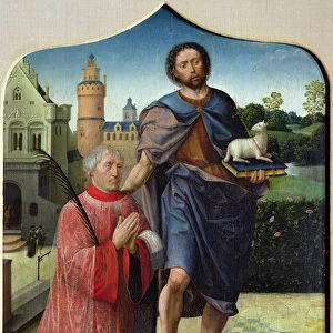 St. John the Baptist and a Canon (oil on panel) (see 231773 for verso)