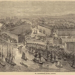 St Katherines Docks, London (engraving)