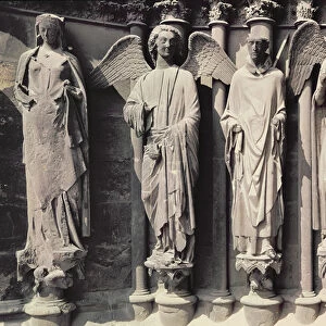 St. Nicasius with angels, Jamb figures from the west portal (stone)