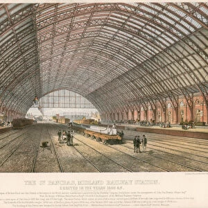 The St Pancras, Midland Railway Station, London, erected in the years 1866-69 (coloured engraving)