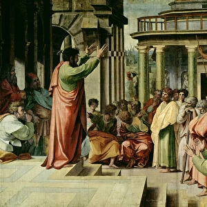 St. Paul Preaching at Athens (cartoon for the Sistine Chapel) (PRE RESTORATION)