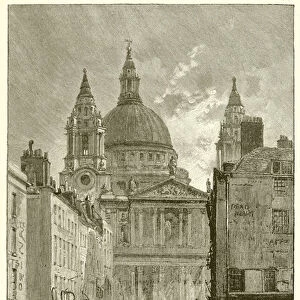 St. Pauls Cathedral, London (1890) (engraving)