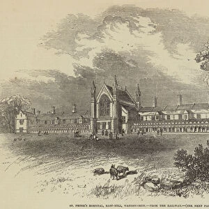 St Peters Hospital, East-Hill, Wandsworth, from the Railway (engraving)