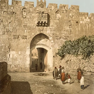 St. Stephens Gate, also called Lions Gate, Jerusalem, c. 1880-1900 (photochrom)