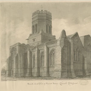 Stafford - St. Marys Church: sepia drawing, 1837 (drawing)