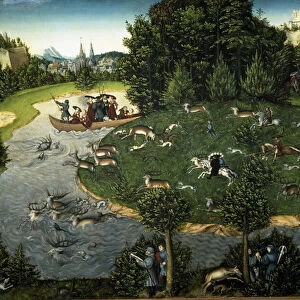 Stag Hunt of Prince Elector Frederic III of Saxony called the Wise (Painting, 1529)
