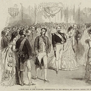 A State Ball at the Tuileries, Presentations to the Emperor and Empress before the Ball (engraving)