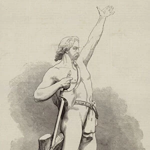 Statue of "Caractacus, "by Foley, to be placed in the Egyptian Hall, Mansion House (engraving)