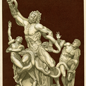 The statue of Laocoon and His Sons c. 1890 (colour chromolithograph)