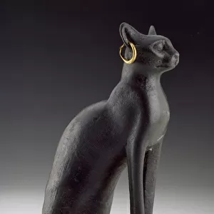 Statuette of a cat, sacred to the goddess Bastet of Bubastis (bronze)