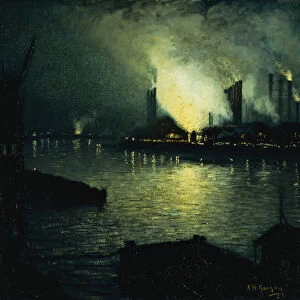 Steel Mills at Night, 1926 (oil on canvas)