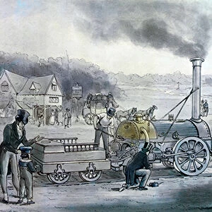 Stephensons Northumbrian, the first locomotive to be built with an integral firebox