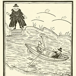 Strafford crossing the Styx, 1641 (engraving)