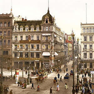 Street Scene in Berlin, Germany, pub. c. 1895 (postcard chromolithograph)