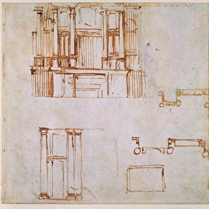 Studies for a monumental wall tomb (for the tombs of Clement VII and Leo X projected