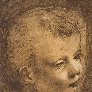 Study of the face of the infant St. John for the Madonna of the Rocks; drawing by Leonardo da Vinci. The Louvre, Paris