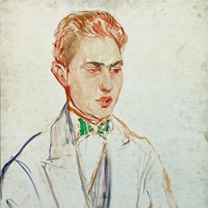 Study for a portrait of Raymond Radiguet (1902-23) 1923 (oil on card)