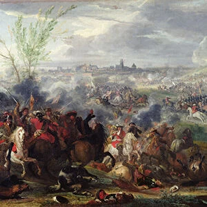 Study for Siege of a Flemish Town (oil on canvas)