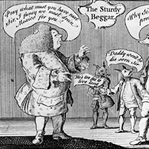 The Sturdy Beggar, 1758 (engraving)