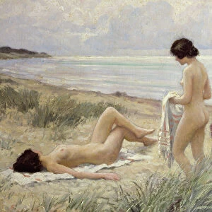 Summer on the Beach (oil on canvas)