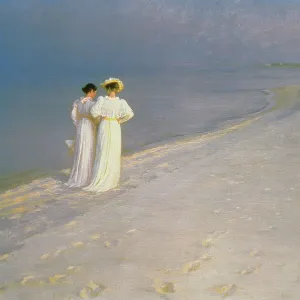 Summer Evening on the Skagen Southern Beach with Anna Ancher and Marie Kroyer, 1893