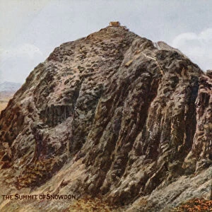The Summit of Snowdon (colour litho)