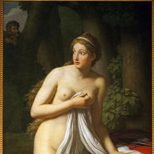 Surprise nymph. Painting by Jean Joseph Taillasson (1745-1809), Oil On Canvas