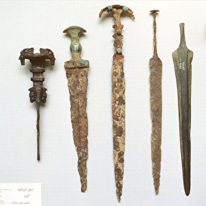 Six swords, from Lorestan, Iran, c. 8th-7th century BC (bronze and iron)