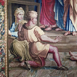 Tapestry depicting the Acts of the Apostles, the Death of Ananias (detail of a two