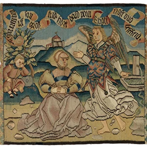Tapestry panel depicting Hagar and the Angel, 1550-99 (wool, silk, metal & gold)