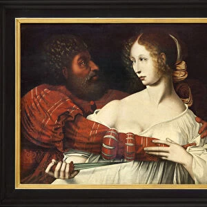 Tarquin and Lucrece, Oil painting on wood by Jan Massys or Metsys or Matsijs (1509-1575), illustrating Sextus Tarquin, son of King Tarquin the Superb and Lucrece, wife of Tarquin Collatin, preferring death to deshonour