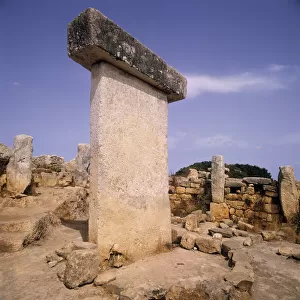 Taula at archaeological site, Menorca, Spain, 1500-800 BC